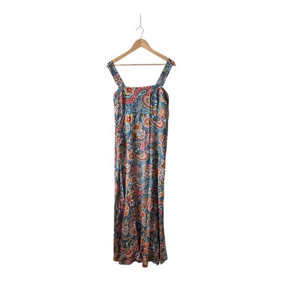 Vince Camuto Womens Large Maxi Dress Sleeveless Blue Paisley Print Bohemian - Picture 1 of 11